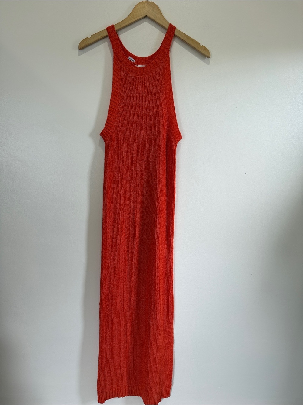 NWOT Hunter & Brown Sleeveless Knitted Maxi Dress in Bright Orange